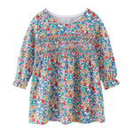 Baby Girl Ditsy Flower Pattern Elastic Waist Design Dress