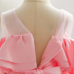 Baby Girl Sequin Patched Design Mesh Patchwork Formal Princess Dress