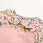 Baby Girl Floral Print Pattern False 1-Piece Design Long Sleeved Onesies