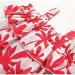 Kids Leaves Graphic Ruffle Design Sleeveless Dress For Vacation