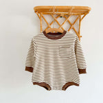 Baby Striped Graphic Long Sleeve Basic Style Bodysuits