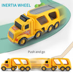 Construction Truck Toys for 3 4 5 6 Years Old Toddlers Kids Boys and Girls;  Car Toy Set with Sound and Light;  Play Vehicles in Friction Powered Carrier Truck;  Small Crane Mixer Dump Excavator Toy