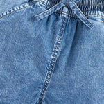 Baby Girl Wash Blue Loose Waist Summer Shorts
