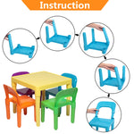 Set of Plastic Table And Chair for Children, One Desk And Four Chairs (50x50x46cm) YF