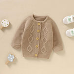 Baby Solid Color Crochet Knitting Design Knit Cardigan