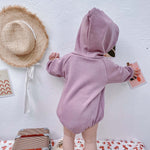 Baby Letter Print Pattern Solid Color Thickened Cotton Onesies