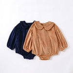 Baby Solid Color Doll Neck Long Sleeve Comfy Onesies