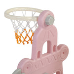 Children Slide Swing Set, 3-in-1 Combination Activity Center Freestanding Slides Playset for Kids Indoor Toddler Climbing Stairs Toy with Basketball Hoop Game Outdoor Playground XH