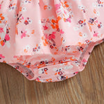 Baby Girl Flower Graphic Ruffle Design Sling Onesies Dress