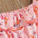 Baby Girl Flower Graphic Ruffle Design Sling Onesies Dress