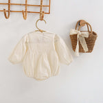 Baby Girl Solid Color Long Sleeve Soft Cotton Triangle Onesie