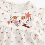 Baby Girl Floral Embroidered Pattern Loose Cotton Shirt