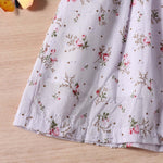 Baby Girl Ditsy Floral Print Butoon Front Butterfly Sleeve Dress