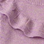 Baby Girl Solid Color Ruffle Design Simple Style Pullover Sweater