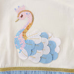 Baby Girl Sequins Animal Pattern Mesh Overlay Design Dress