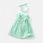 Baby Girl Floral Embroidered Pattern Lace Patchwork Sleeveless Dress