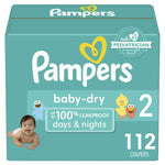Pampers Baby-Dry Diapers Size 2, 112 Count
