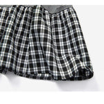 Kids Plaid Contrast Graphic Button Front Design Sleeveless Dress