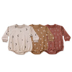 Baby Print Pattern Crewneck Long Sleeve Quality Triangle Onesies