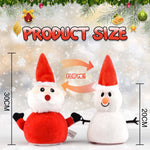 Santa Plush Snowman Plush Toy Reversible Christmas Santa Claus Double Side Stuffed Plushie Soft Doll