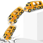Construction Truck Toys for 3 4 5 6 Years Old Toddlers Kids Boys and Girls;  Car Toy Set with Sound and Light;  Play Vehicles in Friction Powered Carrier Truck;  Small Crane Mixer Dump Excavator Toy