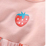 Baby Girl Strawberries Pattern Mesh Overlay Design Beautiful Dress