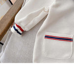 Baby Boy Bow Tie Patched Pattern Back Bear Embroidered Design Gentleman Cute Romper