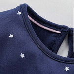 Baby Girl Astronaut & Star Pattern Long Sleeves A-Line Dress