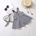 Baby Girl Classic Plaid Pattern Sleeveless Dress In Summer