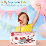 Fire Station Truck Toys with Sound and Light;  Car Toy for Kids 3 4 5 6 Year Old;  6 Mini Cars;  Helicopter;  Road Signs;  Birthday for Boys