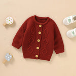 Baby Solid Color Crochet Knitting Design Knit Cardigan