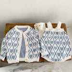 Baby Girl Heart Embroidered Pattern Spring Latest Style Onesies & Cardigan
