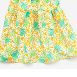 Kids Allover Grass Graphic Square Neck Puff Sleeve Princess Dress