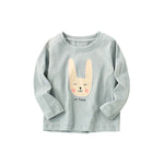 Baby Girl Cartoon Bunny Print Pattern Loose Cotton Shirt