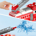 Fire Station Truck Toys with Sound and Light;  Car Toy for Kids 3 4 5 6 Year Old;  6 Mini Cars;  Helicopter;  Road Signs;  Birthday for Boys