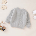 Baby Solid Color Three-Dimensional Crochet Knitted Pattern Cardigan