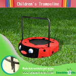 XTP003 Assembled children's trampoline, happy expression, outdoor and indoor dual-use, ladybug black and red foldable iron tube
