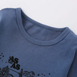 Baby Truck Pattern Round Collar Long Sleeve Pullover Fashion Shirt