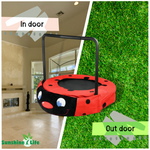XTP003 Assembled children's trampoline, happy expression, outdoor and indoor dual-use, ladybug black and red foldable iron tube