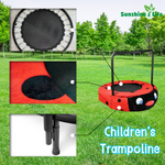 XTP003 Assembled children's trampoline, happy expression, outdoor and indoor dual-use, ladybug black and red foldable iron tube