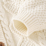 Baby Solid Color Three-Dimensional Crochet Knitted Pattern Cardigan