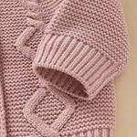 Baby Solid Color Crochet Knitting Design Knit Cardigan