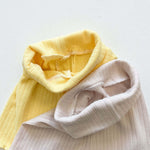 Baby Girl Ribbed Knit Lettuce Trim Design Sling Tops & Shorts Sets Pajama