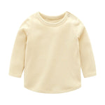 Baby Solid Color Long Sleeve Underwear Sets In Spring & Autumn