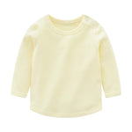 Baby Solid Color Long Sleeve Underwear Sets In Spring & Autumn