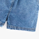 Baby Girl Wash Blue Loose Waist Summer Shorts
