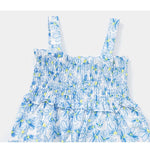 Kids Floral Graphic Layered Design Shirred Dress In Summer