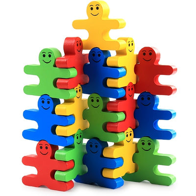 Wooden Balance Villain Blocks Montessori Toys For Toddlers, Education For Fine Motor Skills - Sorting & Matching, Educational Stacking Toys Kids