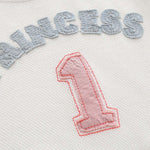 Baby Girl 1pcs Logo Graphic Graphic Side & Neck Striped Design Ruffle Hem Baseball Dress