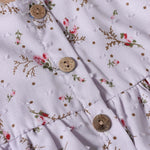 Baby Girl Ditsy Floral Print Butoon Front Butterfly Sleeve Dress